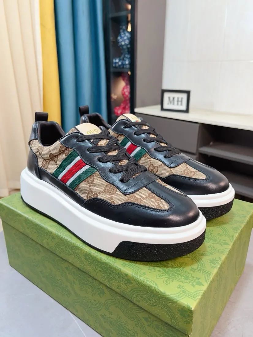 Men's shoes 💰458🌹🌹[GUCCI] Gucci's new lace-up casual men's shoes are on the market first, and the materials and workmanship are superior to all versions on the market. The highest quality shipped first-layer cowhide with imported original perforated materials➕Genuine leather lining, privately molded soft outsole, high foot comfort, imported special materials highlight the brand's unique charm, high-end customization 38-44